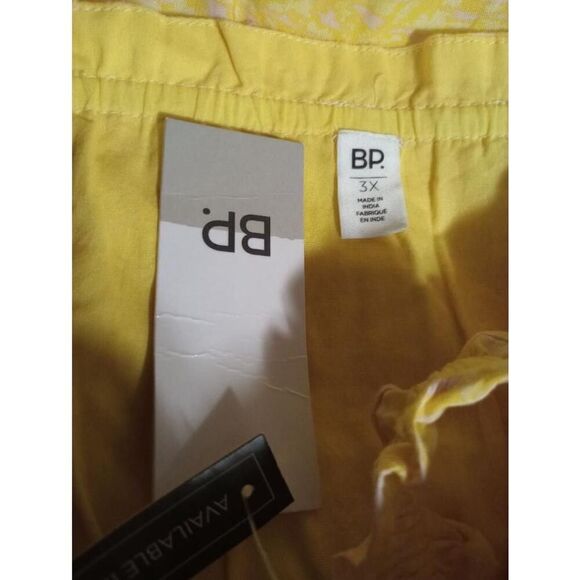 BP Dress Ladies 3x Yellow Floral Smocked Ruffle Strap - Picture 4 of 6